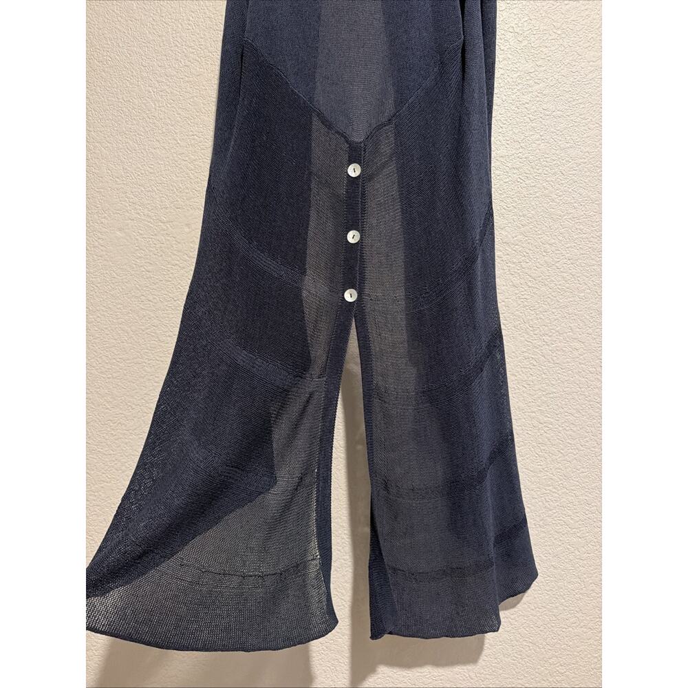 Linea Domani Minimalist Luxury Cardigan Long Line Blue Drape Lagenlook Boho Art - Picture 7 of 8